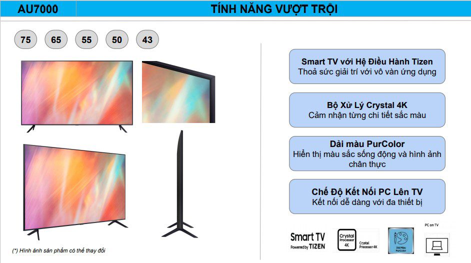 Tivi Samsung 4K UHD 75AU7000