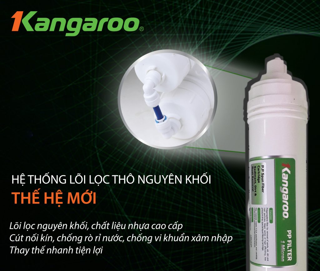 Máy lọc nước Kangaroo KG100HK có những lõi lọc nào?